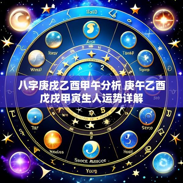 八字庚戌乙酉甲午分析 庚午乙酉戊戌甲寅生人运势详解