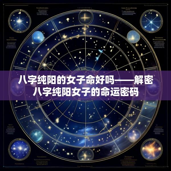八字纯阳的女子命好吗——解密八字纯阳女子的命运密码