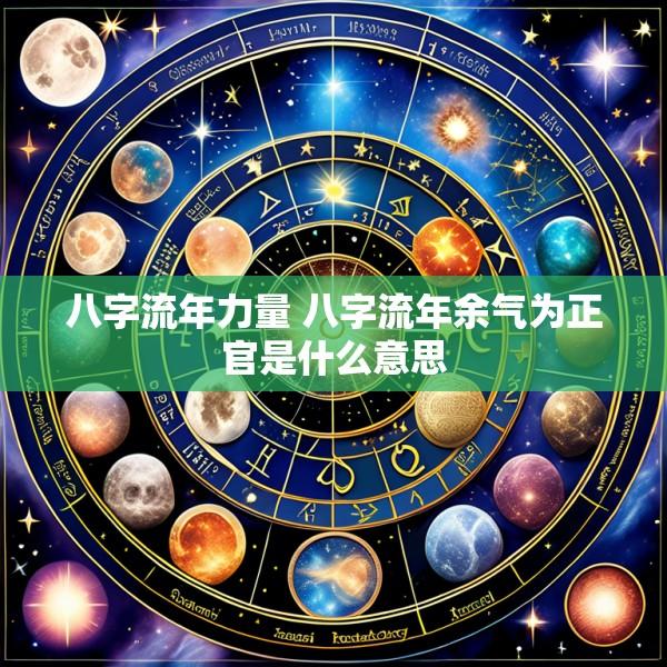八字流年力量 八字流年余气为正官是什么意思