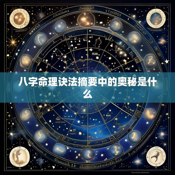 八字命理诀法摘要中的奥秘是什么