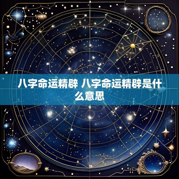 八字命运精辟 八字命运精辟是什么意思