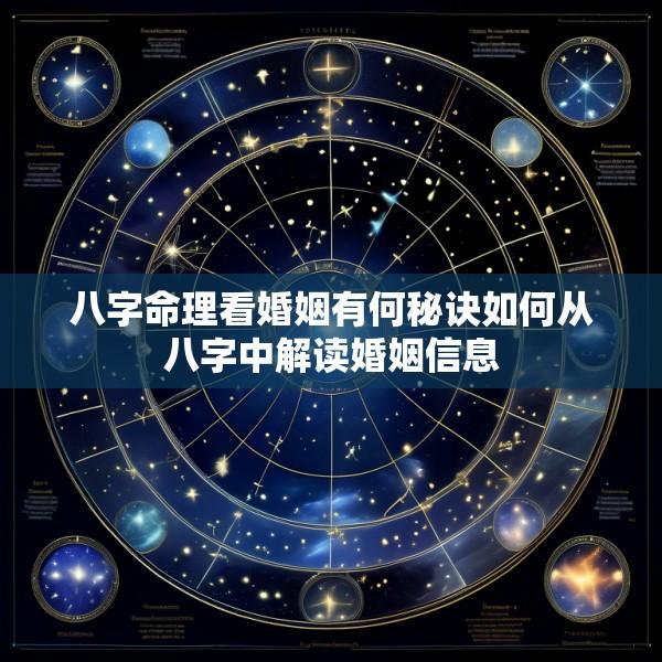 八字命理看婚姻有何秘诀如何从八字中解读婚姻信息