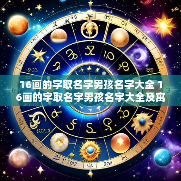 16画的字取名字男孩名字大全 16画的字取名字男孩名字大全及寓意