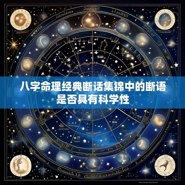 八字命理经典断话集锦中的断语是否具有科学性