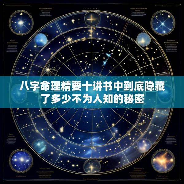 八字命理精要十讲书中到底隐藏了多少不为人知的秘密