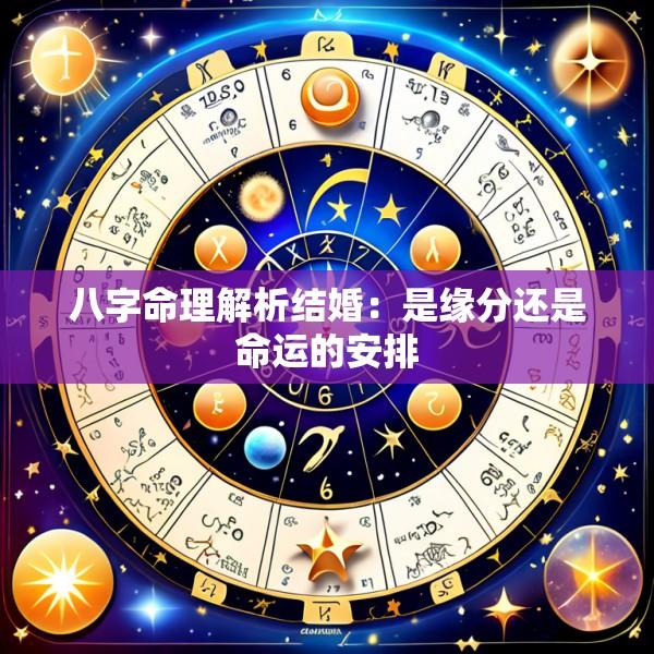 八字命理解析结婚：是缘分还是命运的安排