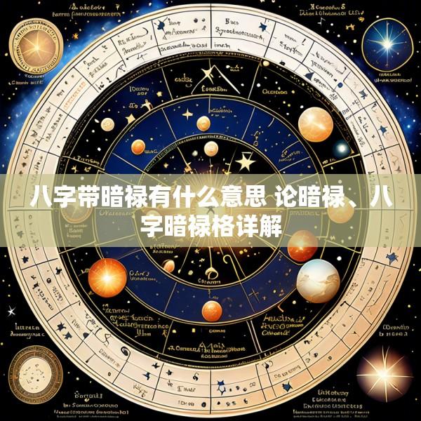 八字带暗禄有什么意思 论暗禄、八字暗禄格详解