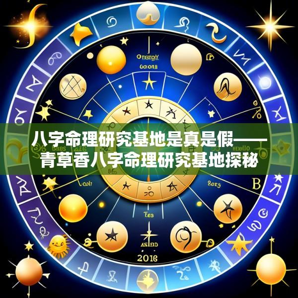 八字命理研究基地是真是假——青草香八字命理研究基地探秘
