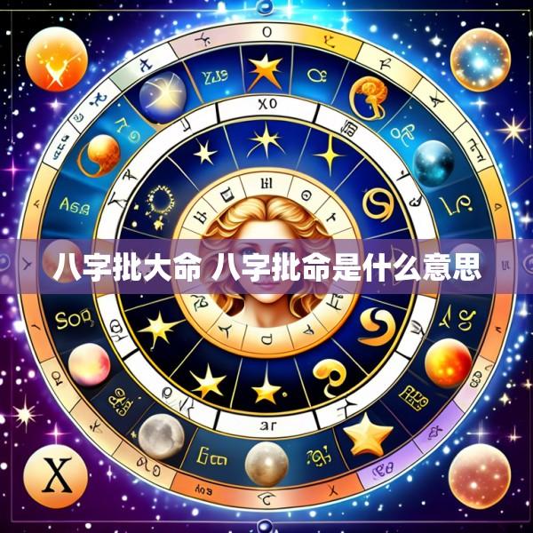 八字批大命 八字批命是什么意思