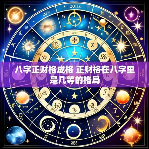 八字正财格成格 正财格在八字里是几等的格局