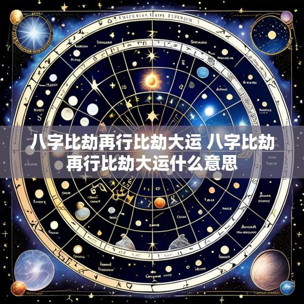 八字比劫再行比劫大运 八字比劫再行比劫大运什么意思