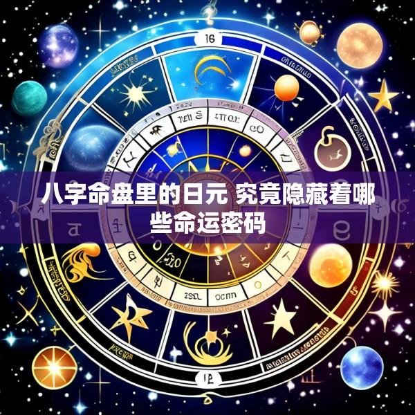 八字命盘里的日元 究竟隐藏着哪些命运密码