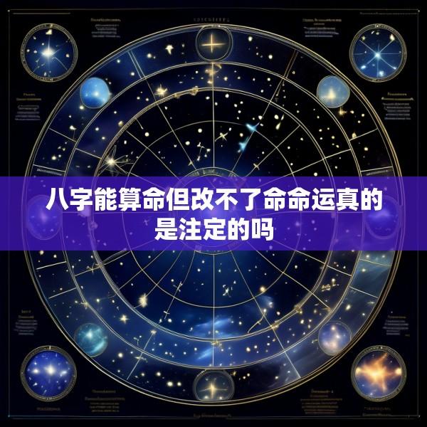八字能算命但改不了命命运真的是注定的吗