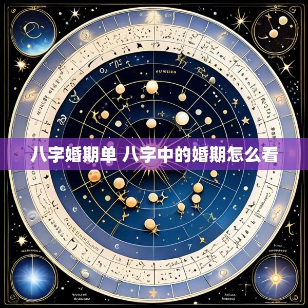 八字婚期单 八字中的婚期怎么看