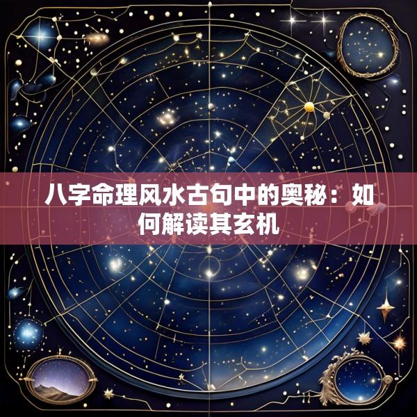 八字命理风水古句中的奥秘：如何解读其玄机