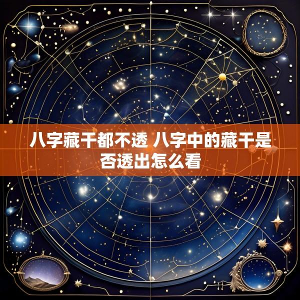 八字藏干都不透 八字中的藏干是否透出怎么看