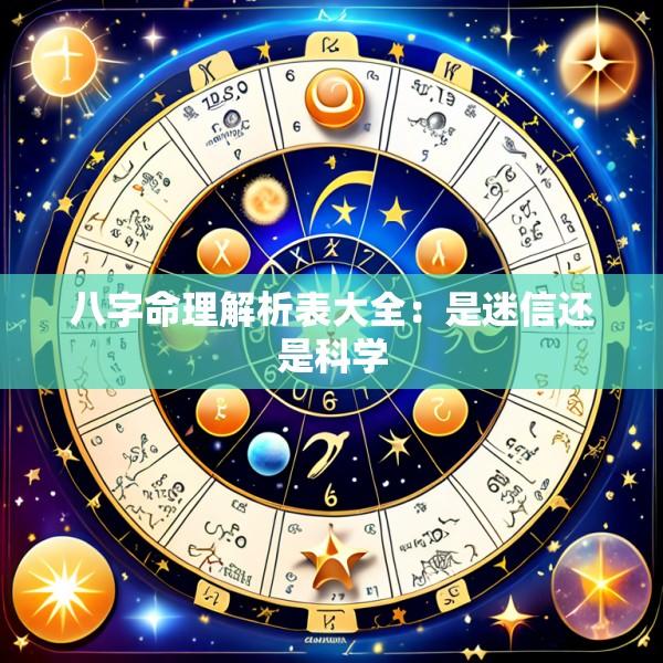 八字命理解析表大全：是迷信还是科学