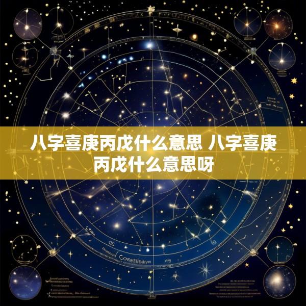八字喜庚丙戊什么意思 八字喜庚丙戊什么意思呀