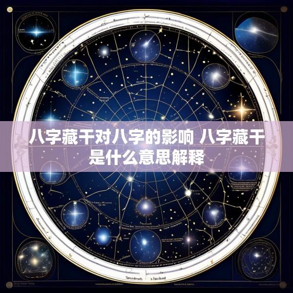 八字藏干对八字的影响 八字藏干是什么意思解释