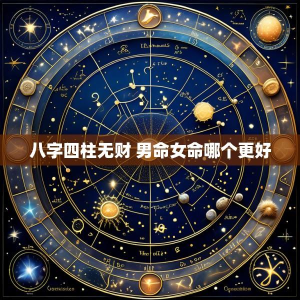 八字四柱无财 男命女命哪个更好