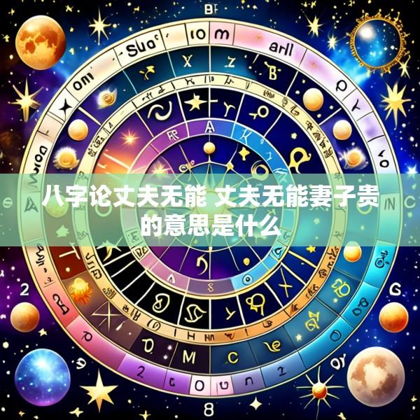 八字论丈夫无能 丈夫无能妻子贵的意思是什么