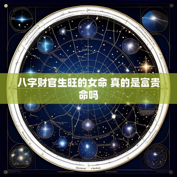 八字财官生旺的女命 真的是富贵命吗