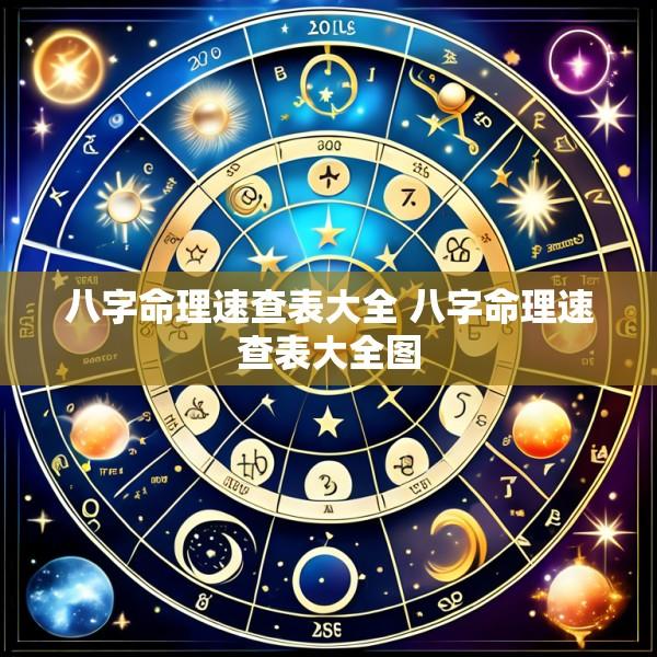 八字命理速查表大全 八字命理速查表大全图
