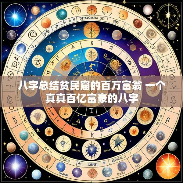八字总结贫民窟的百万富翁 一个真真百亿富豪的八字