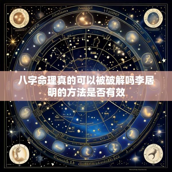 八字命理真的可以被破解吗李居明的方法是否有效