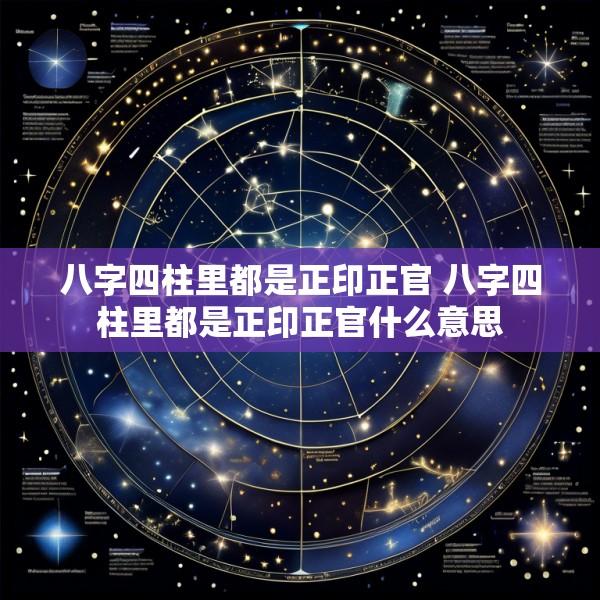 八字四柱里都是正印正官 八字四柱里都是正印正官什么意思