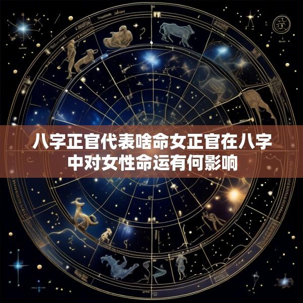 八字正官代表啥命女正官在八字中对女性命运有何影响