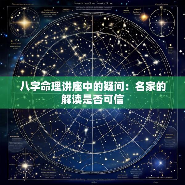 八字命理讲座中的疑问：名家的解读是否可信