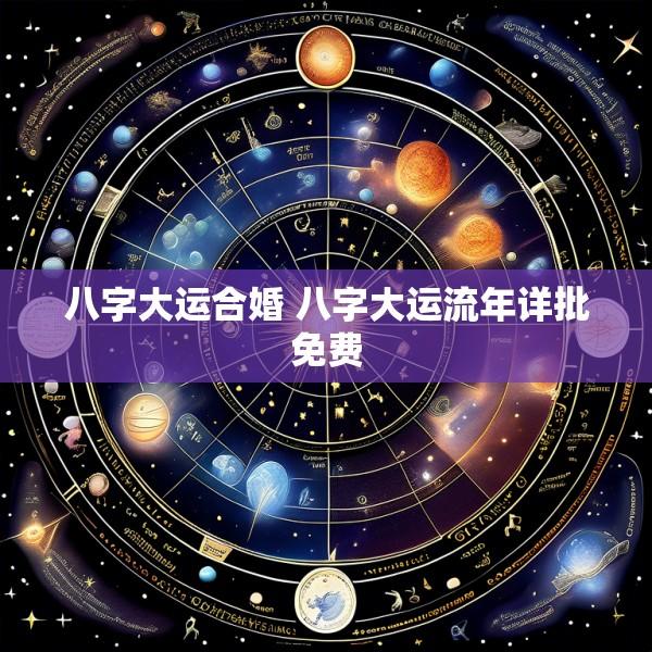 八字大运合婚 八字大运流年详批免费