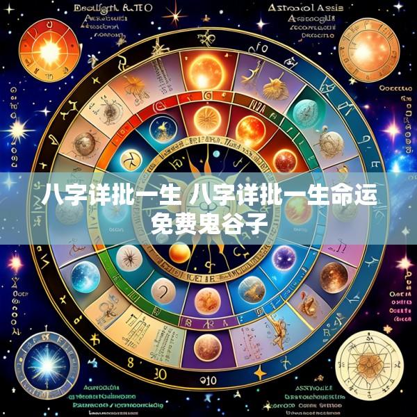 八字详批一生 八字详批一生命运免费鬼谷子