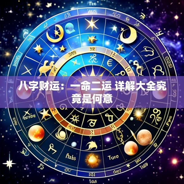 八字财运：一命二运 详解大全究竟是何意