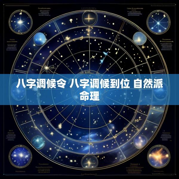 八字调候令 八字调候到位 自然派命理