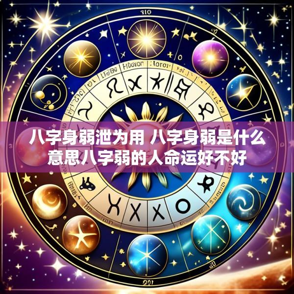 八字身弱泄为用 八字身弱是什么意思八字弱的人命运好不好