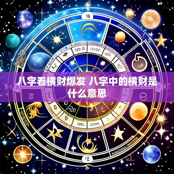 八字看横财爆发 八字中的横财是什么意思