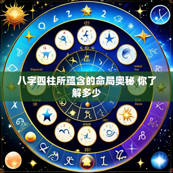 八字四柱所蕴含的命局奥秘 你了解多少