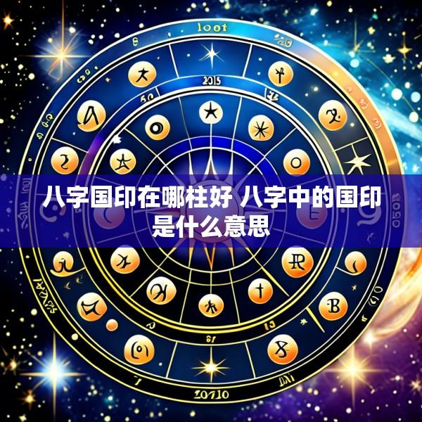 八字国印在哪柱好 八字中的国印是什么意思