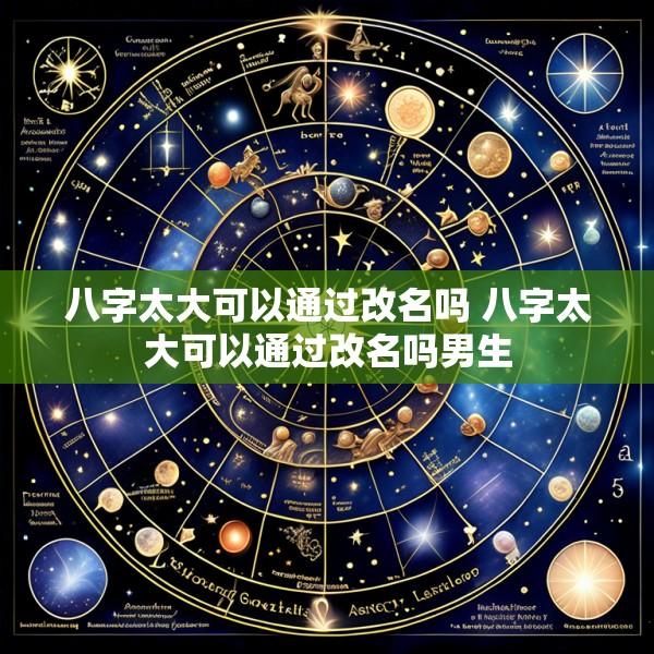 八字太大可以通过改名吗 八字太大可以通过改名吗男生