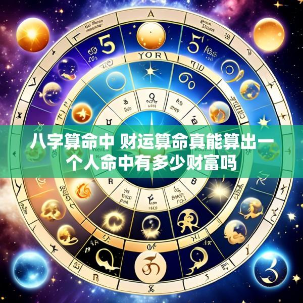 八字算命中 财运算命真能算出一个人命中有多少财富吗