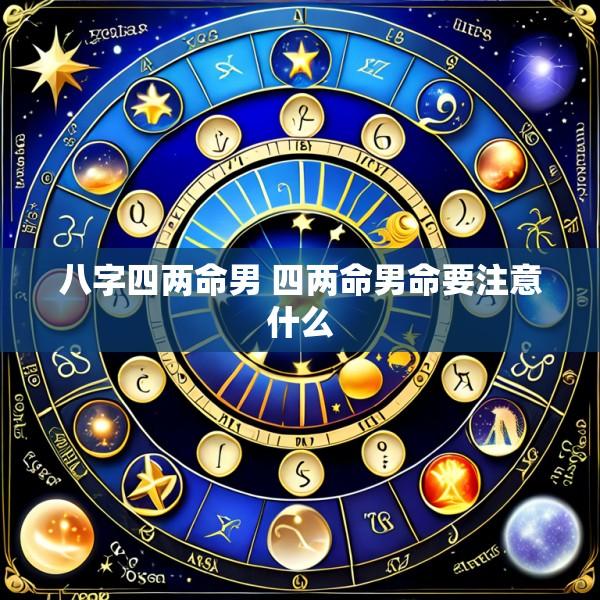 八字四两命男 四两命男命要注意什么