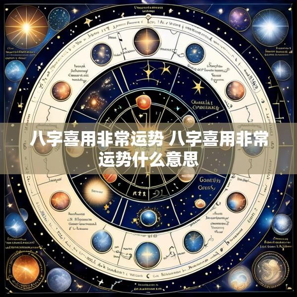 八字喜用非常运势 八字喜用非常运势什么意思