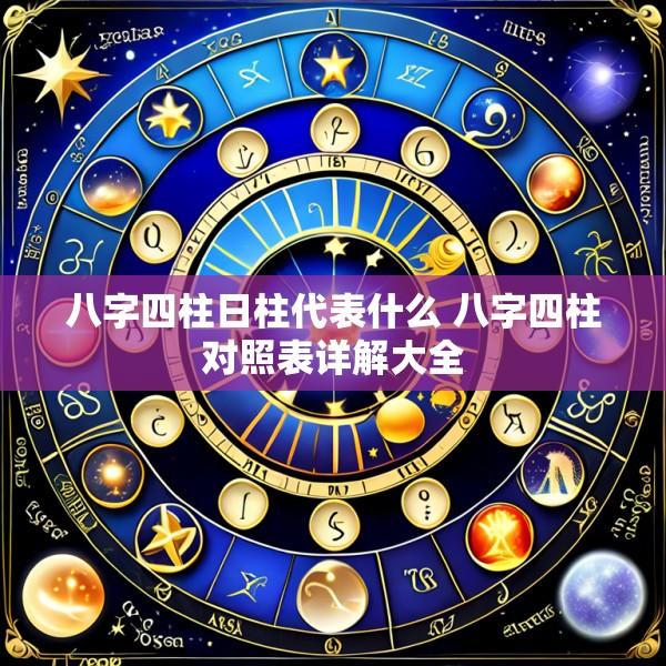 八字四柱日柱代表什么 八字四柱对照表详解大全