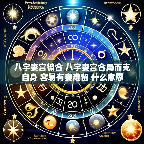 八字妻宫被合 八字妻宫合局而克自身 容易有妻难留 什么意思