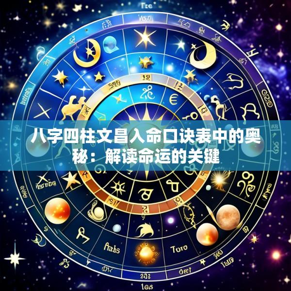 八字四柱文昌入命口诀表中的奥秘：解读命运的关键