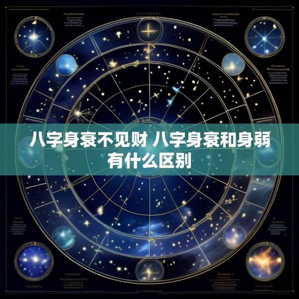 八字身衰不见财 八字身衰和身弱有什么区别