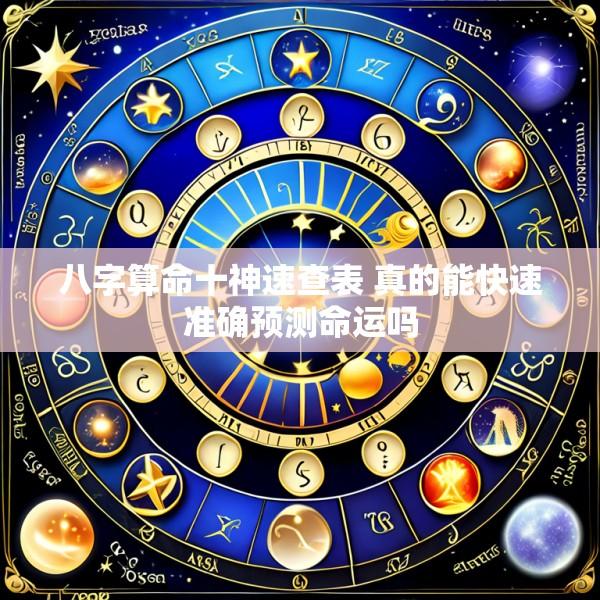 八字算命十神速查表 真的能快速准确预测命运吗
