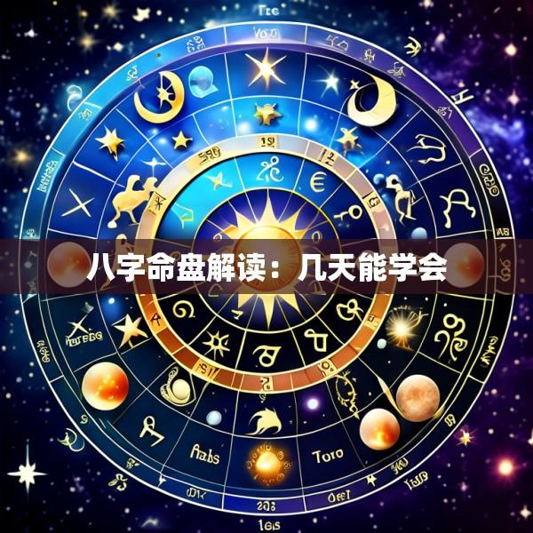 八字命盘解读：几天能学会